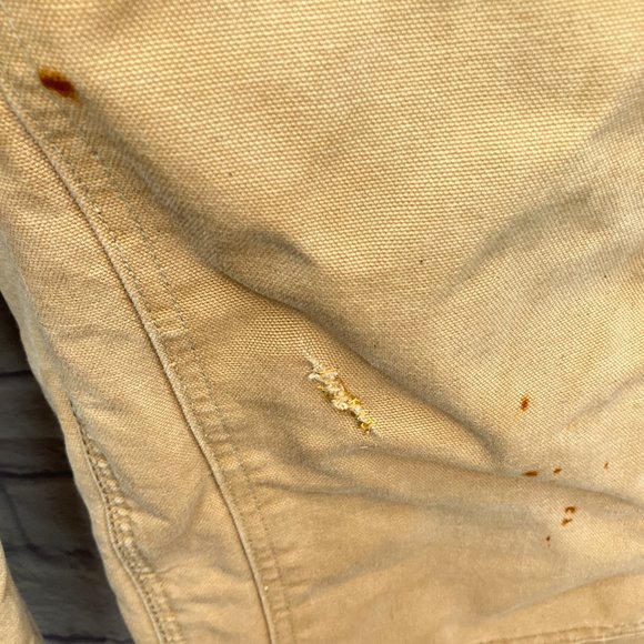 Carhartt R02 BRN Bib Overalls Men's 36 X 30 Duck‎ Double Knee Quilted Union Made - Picture 9 of 10